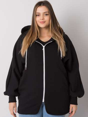 Czarna bluza plus size z kapturem Ella 