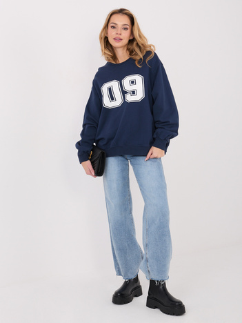 Granatowa bluza z kontrastowym nadrukiem