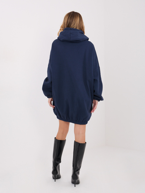 Granatowa sukienka basic z gumką na dole