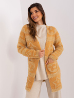 Hurt Camelowy kardigan we wzory