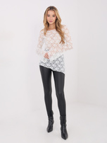 Biała koronkowa bluzka z rękawem typu dzwon