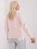 Hurt Jasnoróżowa bluzka plus size z długim rękawem