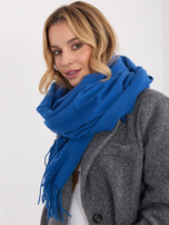 Ciemnoniebieski szal damski z dzianiny