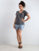Ciemnoszary melanżowy t-shirt Emory