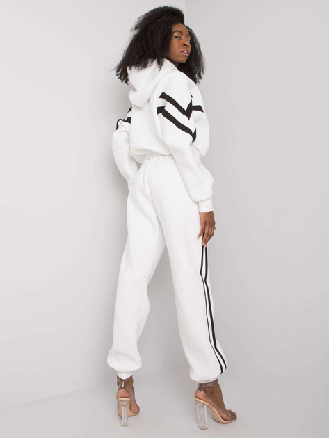 Biały komplet casualowy z lampasami Stacy