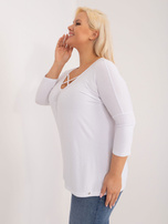 Biała bluzka plus size z wiskozy Mariel