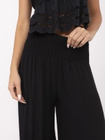 Czarne letnie spodnie bez zapięcia 