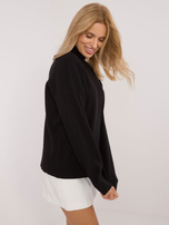 Hurt Czarny luźny sweter damski z półgofem SUBLEVEL 