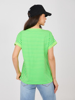 Jasnozielony bawełniany t-shirt z okrągłym dekoltem