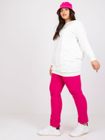 Ecru dresowa bluza plus size bez kaptura Desiree