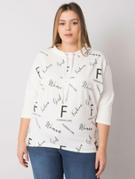 Ecru bluzka plus size z printami Mary
