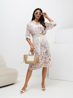 Beżowa koszulowa sukienka na lato