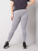 Šedé melírované legíny bavlněné plus size Millie.
