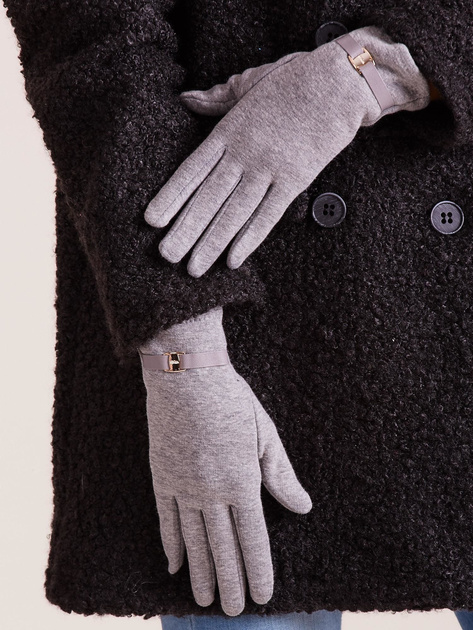 Szare eleganckie rękawiczki