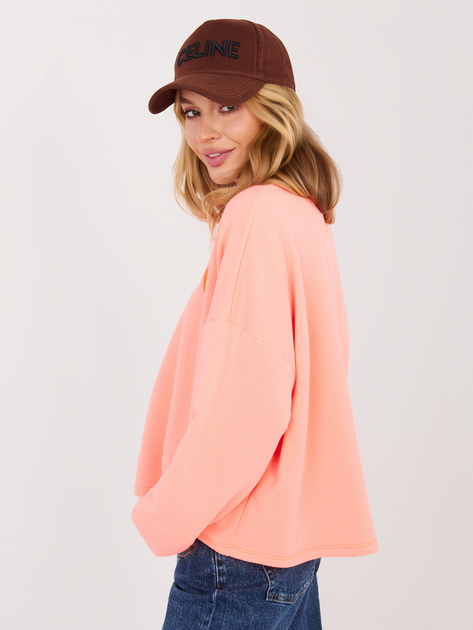 Fluo pomarańczowa bluza oversize bez kaptura