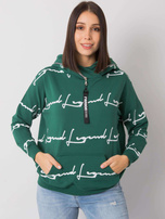 Dark green plus size sweatshirt with Jossa pocket