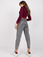 Dark Grey Jessie Mom Jeans Pants 