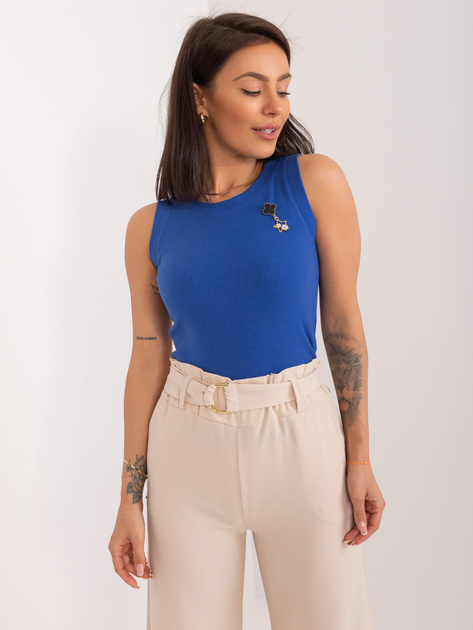 Hurtownia online Kobaltowy dopasowany top w prążek