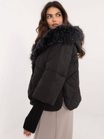 Hurt Czarna kurtka zimowa z odpinanym ściągaczem