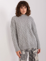 Wholesale Gray Women's Cable Knit Sweater