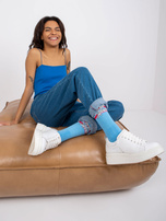 Niebieskie spodnie mom jeans Lotta 