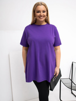 Ciemnofioletowa rozkloszowana bluzka plus size