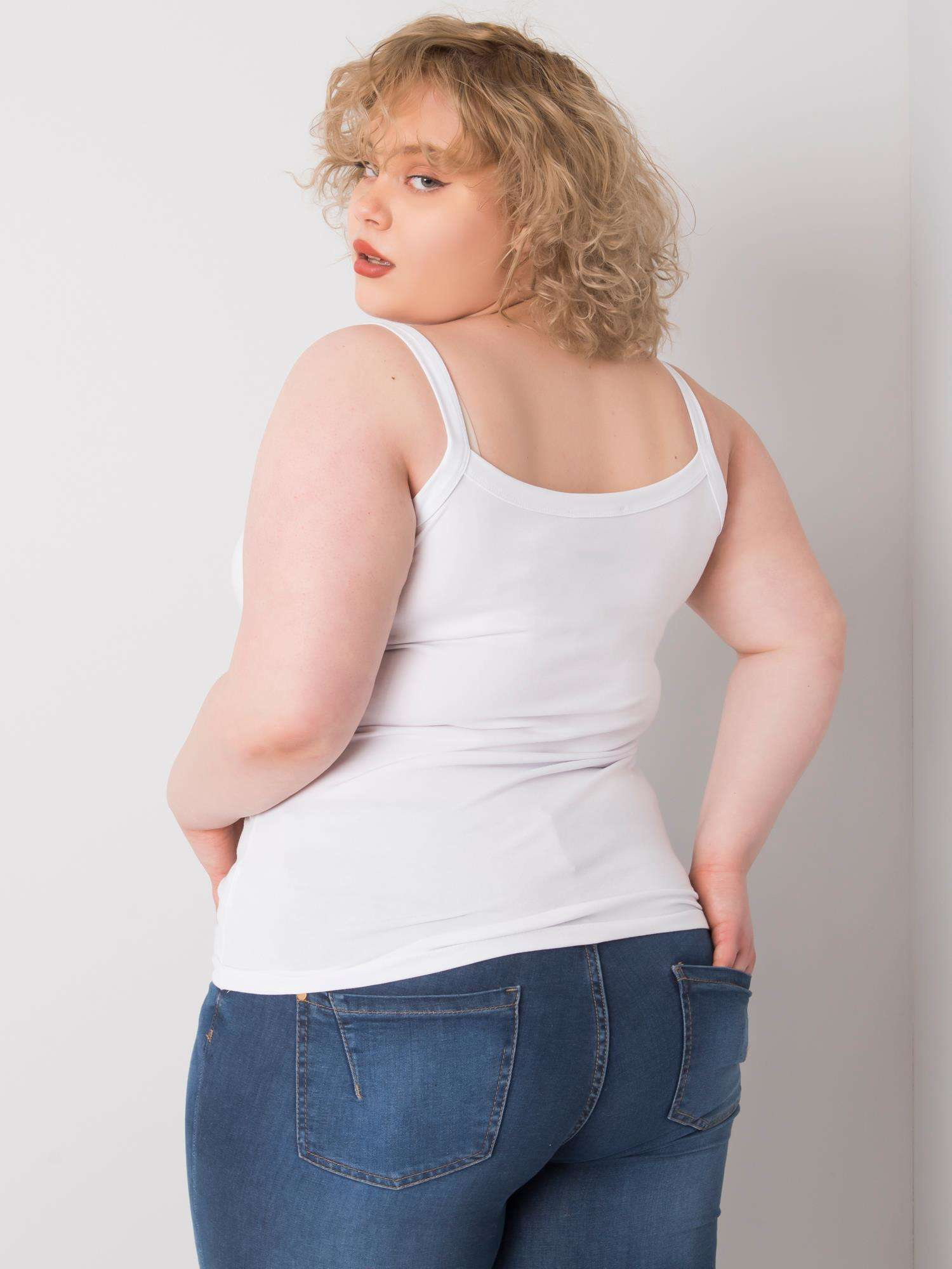 Beli top plus size bombažni Scarlette.