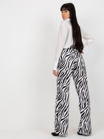 Hurt Czarno-białe szerokie spodnie z materiału w zebrę 