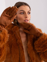 Hurt Jasnobrązowe dotykowe rękawiczki damskie