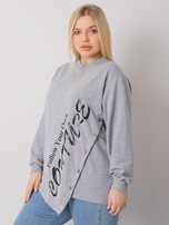 Grey melange blouse asymmetric plus size Elfriede