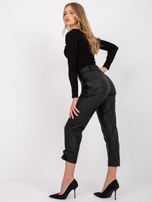 Czarne spodnie ze skóry ekologicznej Wirginia 