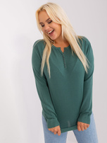 Hurt Dark Green Classic Plus Size Sweater with Viscose
