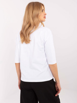 Hurt Biała bawełniana bluzka z okrągłym dekoltem