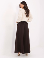 Ciemnobrązowe dresowe spodnie palazzo 