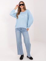 Jasnoniebieska bluza oversize z miękkiego materiału RUE PARIS 