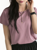 Brudnoróżowy t-shirt Circle