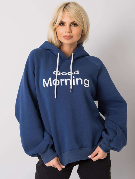 Ciemnoniebieska ocieplana bluza oversize z kapturem Alice