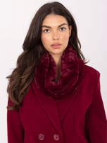 Burgundowy ciepły komin damski  