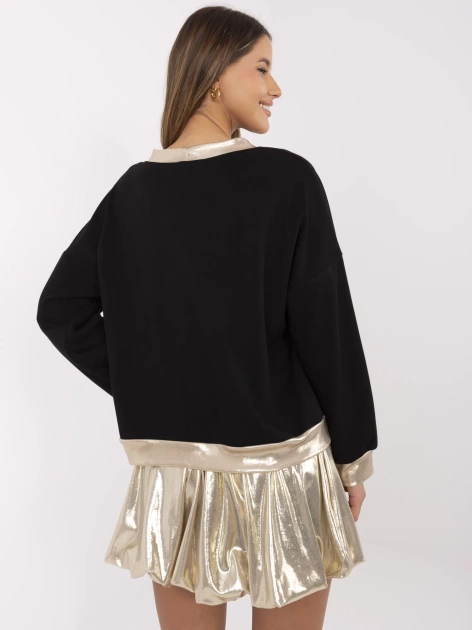 Hurtownia Czarna rozpinana bluza z kwiatem