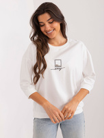 Hurtownia online Ecru casualowa bluzka z nadrukiem