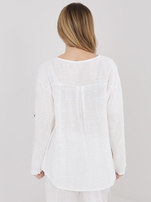 Ecru bawełniana bluzka na lato 