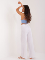 Hurtownia online Białe spodnie materiałowe z wysokim stanem