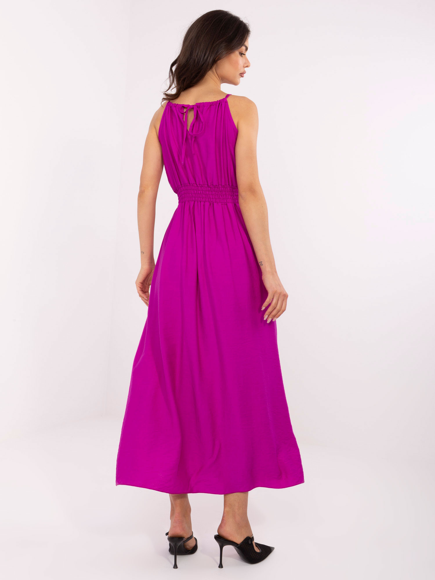 Purple summer dress with straps.