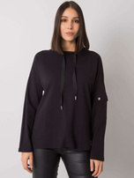 Czarna bluzka plus size z kieszenią na rękawie Lunnara