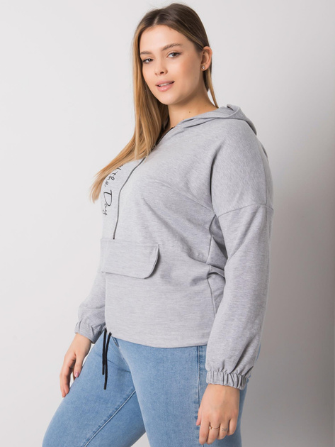 Szara melanżowa rozpinana bluza plus size Kaylee