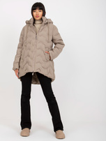 Online-Großhandel Beige Daunenjacke Winterjacke mit Kapuze