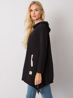 Schwarzer Reißverschluss-Pullover Narissa.
