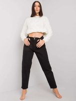 Czarne spodnie mom jeans plus size Ryley
