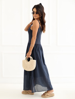 Granatowa maxi sukienka na lato 