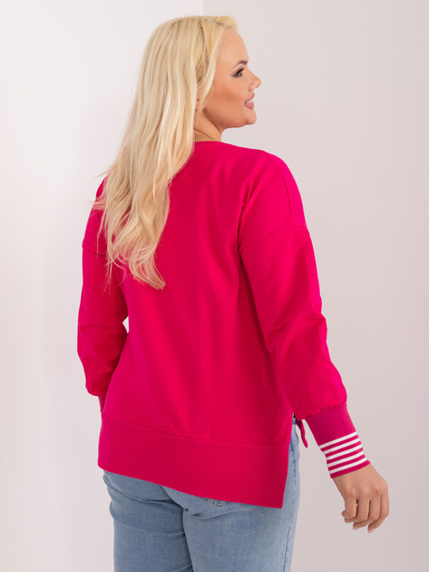 Hurt Fuksjowa bluzka plus size z długim rękawem